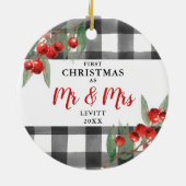 Buffalo Pset op persoonlijke titel 1 Kerstmis Mr & Keramisch Ornament (Achterkant)