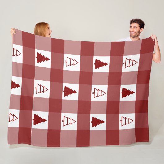 Buffalo Pset Ornament-kerstbomen Fleece Deken (In situ)