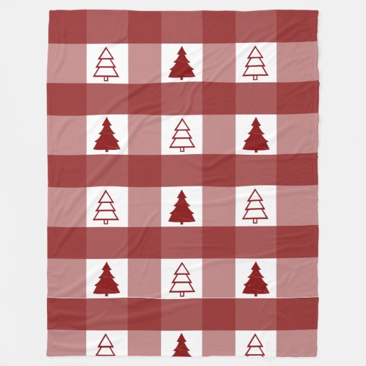 Buffalo Pset Ornament-kerstbomen Fleece Deken (Voorkant)