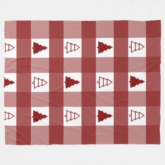 Buffalo Pset Ornament-kerstbomen Fleece Deken (Voorkant (Horizontaal))