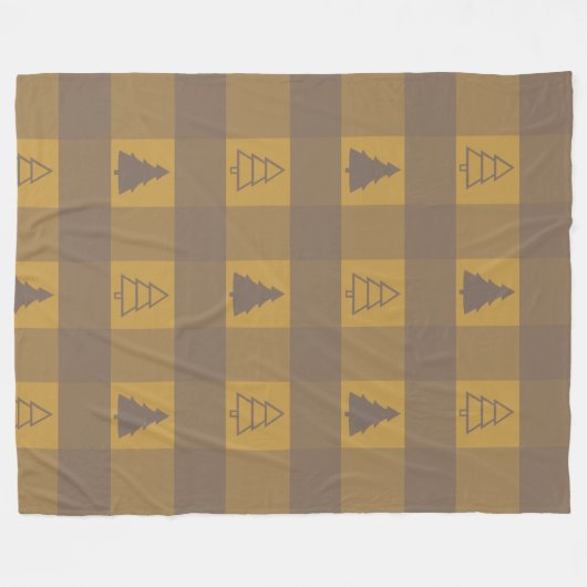 Buffalo Pset Ornament KerstmisTrees Fleece Deken (Voorkant (Horizontaal))