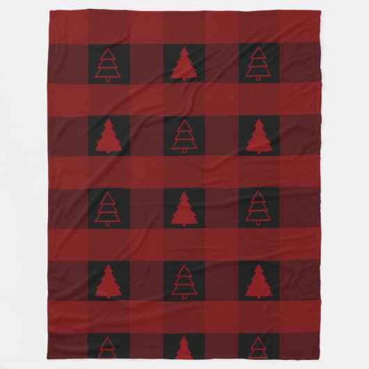Buffalo Pset Ornament KerstmisTrees Fleece Deken (Voorkant)