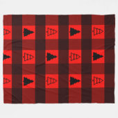 Buffalo Pset Ornament KerstmisTrees Fleece Deken (Voorkant (Horizontaal))