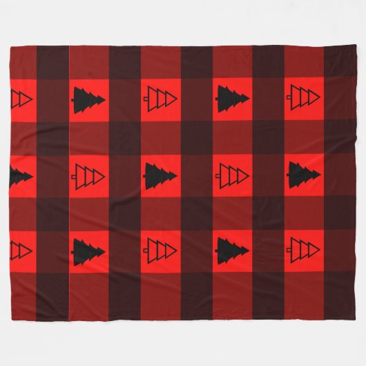 Buffalo Pset Ornament KerstmisTrees Fleece Deken (Voorkant (Horizontaal))