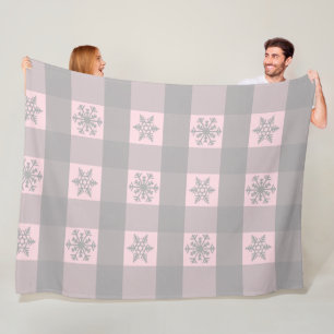Buffalo Pset Ornament Snowflakes Fleece Deken