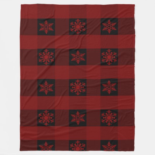Buffalo Pset Ornament Snowflakes Fleece Deken (Voorkant)