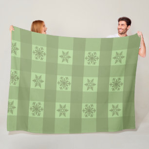 Buffalo Pset Ornament Snowflakes Fleece Deken