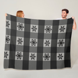 Buffalo Pset Ornament Snowflakes Fleece Deken