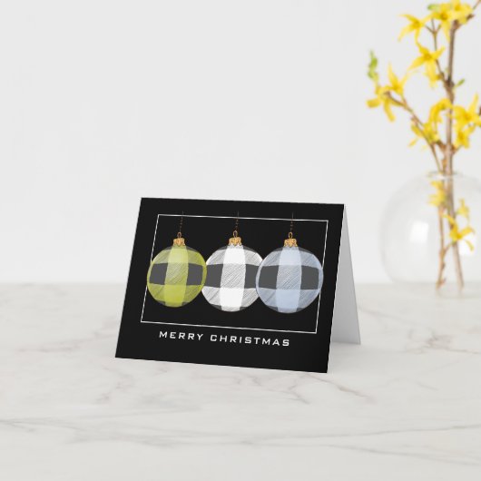 Buffalo Pset Ornamenten Merry Kerstmis Kaart (Gele Bloem)