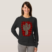 Buffalo Pset Pattern Cactus Kerstmis T-shirt (Voorkant volledig)
