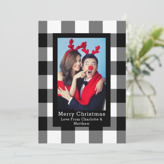 Buffalo Pset Pattern Fotosjabloon aangepast Kaart (Staand voorkant)