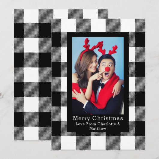 Buffalo Pset Pattern Fotosjabloon aangepast Kaart (Voorkant / Achterkant)