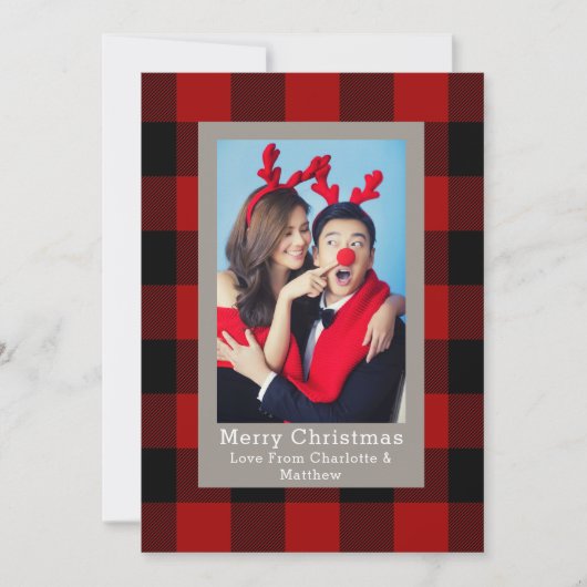 Buffalo Pset Pattern Fotosjabloon aangepast Kaart (Voorkant)