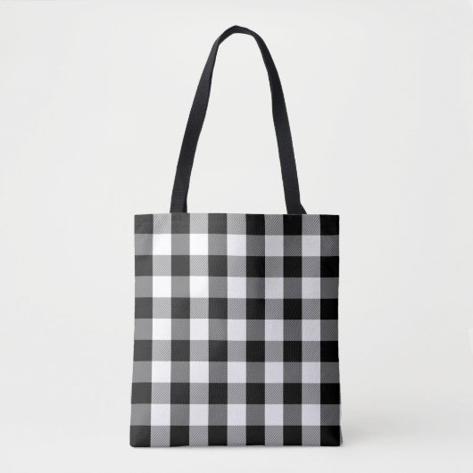 Buffalo Pset Pattern Modern Black and White Tote Bag (Voorkant)