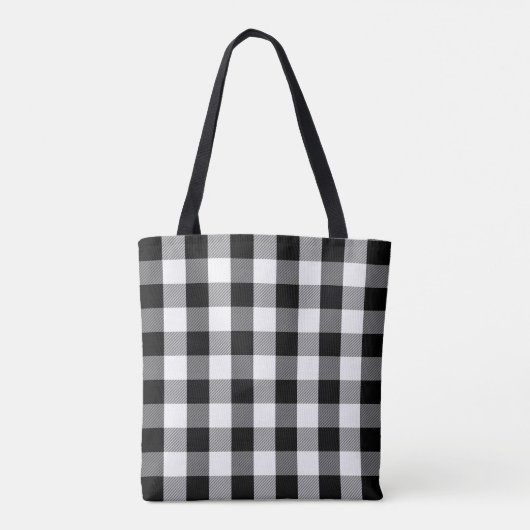 Buffalo Pset Pattern Modern Black and White Tote Bag (Achterkant)