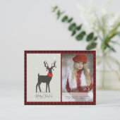Buffalo Pset Photo Xmas nieuwjaar Folkart Deer Sta Briefkaart (Staand voorkant)