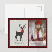 Buffalo Pset Photo Xmas nieuwjaar Folkart Deer Sta Briefkaart (Voorkant / Achterkant)