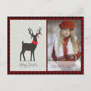 Buffalo Pset Photo Xmas nieuwjaar Folkart Deer Sta Briefkaart