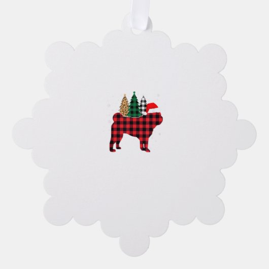 Buffalo Pset Pug Dog Tree-luipaard kerstmis Ornament Kaart (Voorkant)