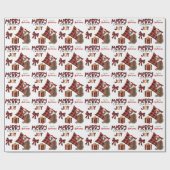Buffalo Pset Red Aussie Dog Kerstmis Cadeaupapier (Vlak)