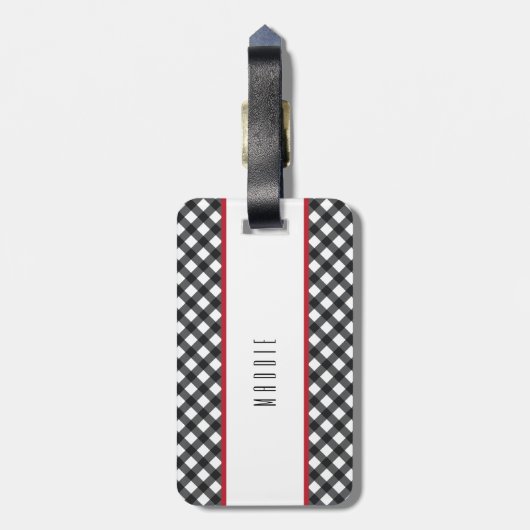Buffalo Pset Red Black Classic Bagagelabel (Achterkant verticaal)