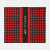 Buffalo Pset Red Black Klassieke naam Fleece Deken (Voorkant (Horizontaal))