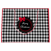 Buffalo Pset Red Bow Merry Kerstgemiddelde Groot Cadeauzakje (Voorkant)