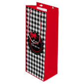 Buffalo Pset Red Bow Merry Kerstmis Wijn Cadeautas (Voorkant Gekanteld)