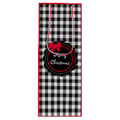 Buffalo Pset Red Bow Merry Kerstmis Wijn Cadeautas (Voorkant)