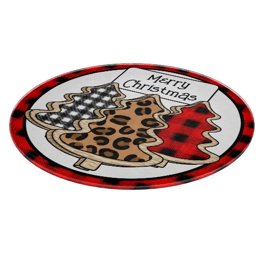 Buffalo Pset, Red Gingham, kerstbomen Snijplank (Hoek)