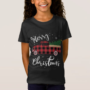  Buffalo Pset Red Truck Merry Kerstmis T-shirt