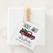 Buffalo Pset Red  Truck Name Holiday Bedankjes Labels (In situ)