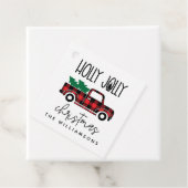 Buffalo Pset Red  Truck Name Holiday Bedankjes Labels (In situ)