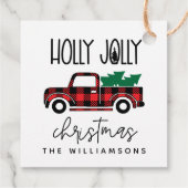 Buffalo Pset Red  Truck Name Holiday Bedankjes Labels (Achterkant)