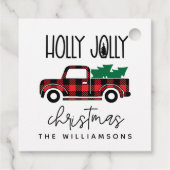 Buffalo Pset Red  Truck Name Holiday Bedankjes Labels (Achterkant)