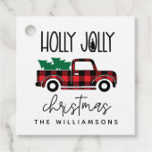 Buffalo Pset Red  Truck Name Holiday Bedankjes Labels (Voorkant)