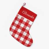 Buffalo Pset Red White Patroon Kleine Kerstsok (Voorkant (Hangend))