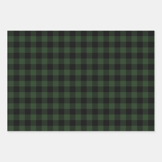 Buffalo Pset Rob Roy Check Green Pset Pattern Inpakpapier Vel (Voorkant 3)