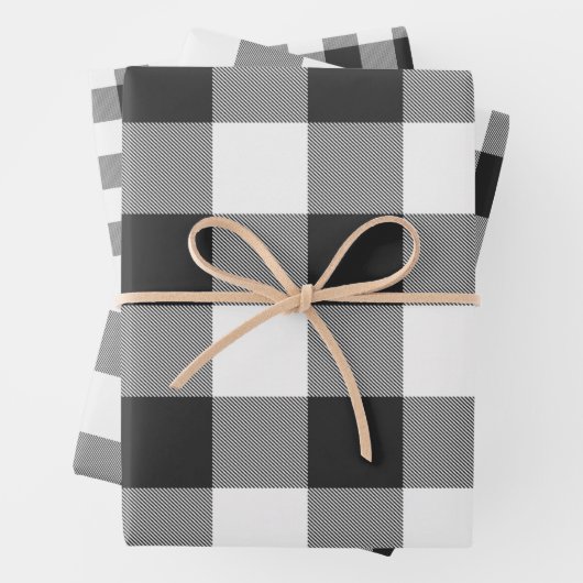 Buffalo Pset Rob Roy Check White Pattern Inpakpapier Vel (In situ)