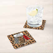 Buffalo Pset, rode kerstaven met Gingham Kartonnen Onderzetters (Insitu)