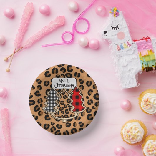 Buffalo Pset, rode kerstaven met Gingham Papieren Kommen (Feest)