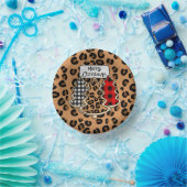 Buffalo Pset, rode kerstaven met Gingham Papieren Kommen (Feest)