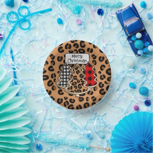 Buffalo Pset, rode kerstaven met Gingham Papieren Kommen (Feest)