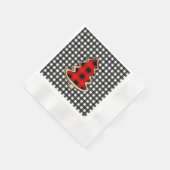 Buffalo Pset, rode kerstaven met Gingham Servet (Hoek)