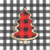 Buffalo Pset, rode kerstaven met Gingham Sticker (Voorkant)