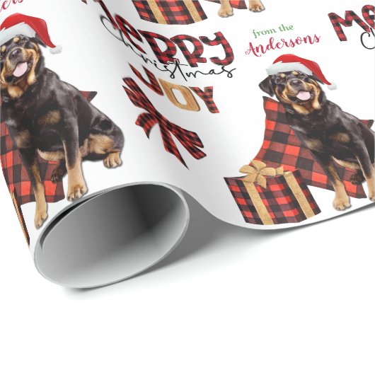 Buffalo Pset Rottweiler Dog Kerstmis Cadeaupapier (Rol Hoek)