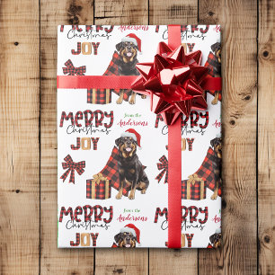 Buffalo Pset Rottweiler Dog Kerstmis Cadeaupapier
