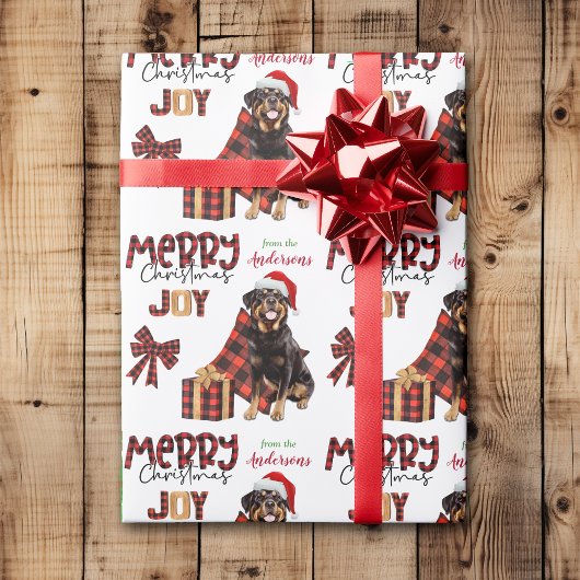 Buffalo Pset Rottweiler Dog Kerstmis Cadeaupapier