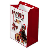 Buffalo Pset Rottweiler Dog Kerstmis Medium Cadeauzakje (Voorkant Gekanteld)