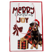 Buffalo Pset Rottweiler Dog Kerstmis Medium Cadeauzakje (Voorkant)